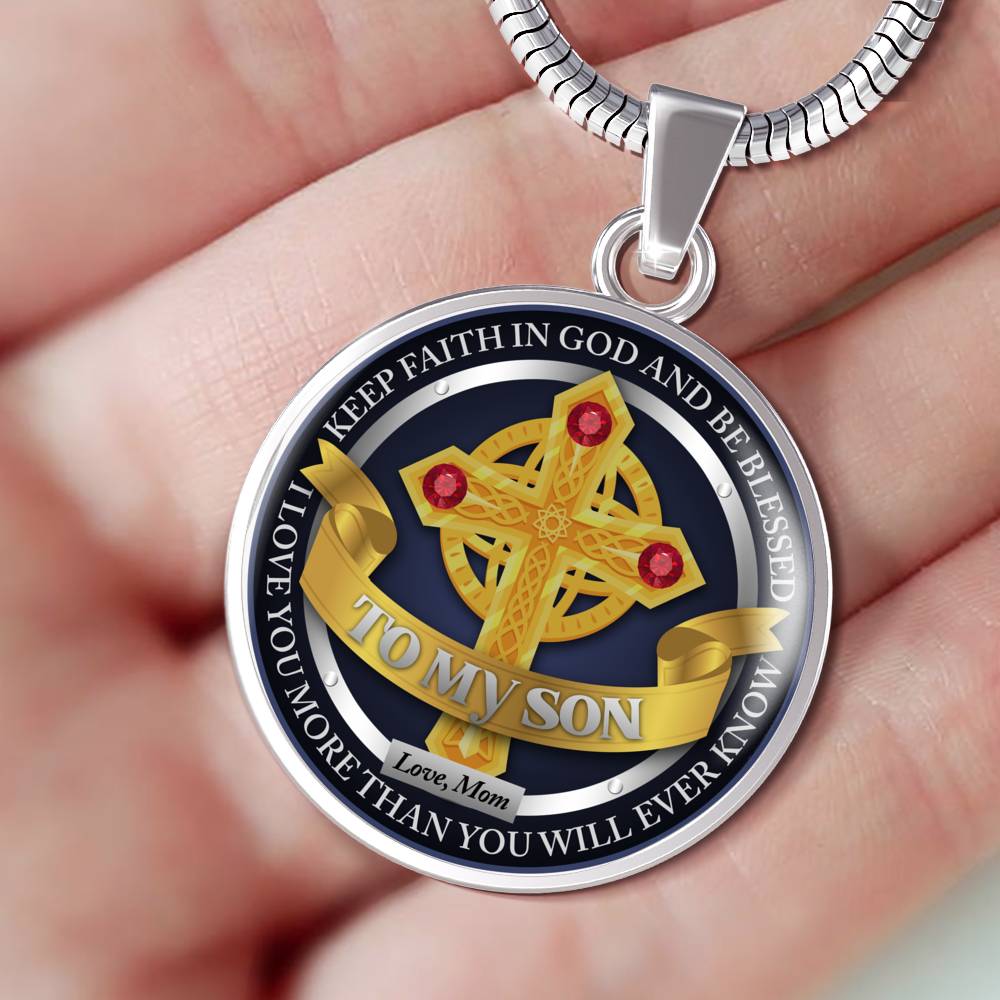 To My Son - Love Mom - Special Edition Pendant Necklace Gift from MOM to SON