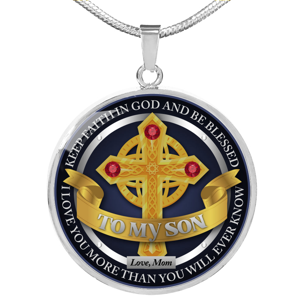 To My Son - Love Mom - Special Edition Pendant Necklace Gift from MOM to SON