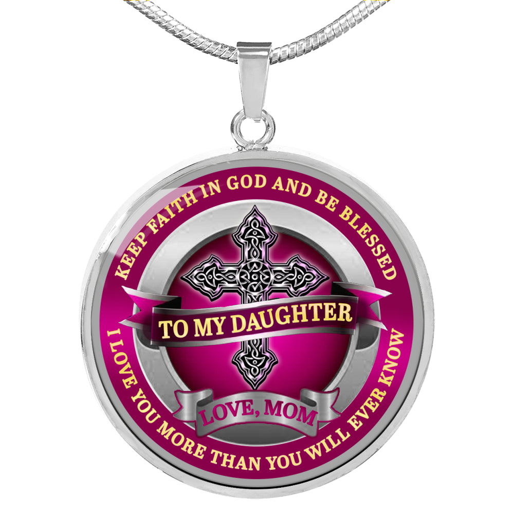 To My Daughter - Love Mom - Special Edition Pendant Necklace Gift from MOM to DAUGHTER