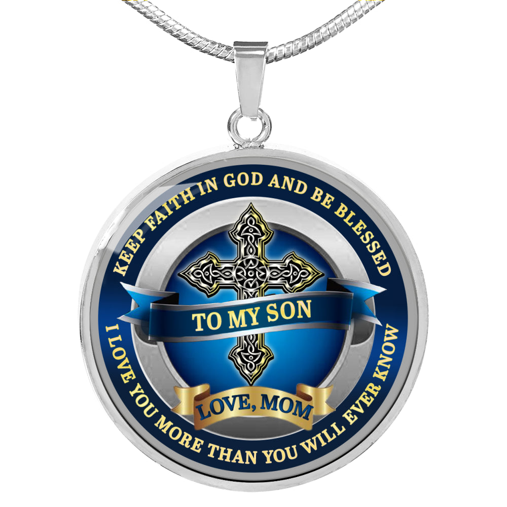 To My Son - Love Mom - Special Edition Pendant Necklace Gift from MOM to SON