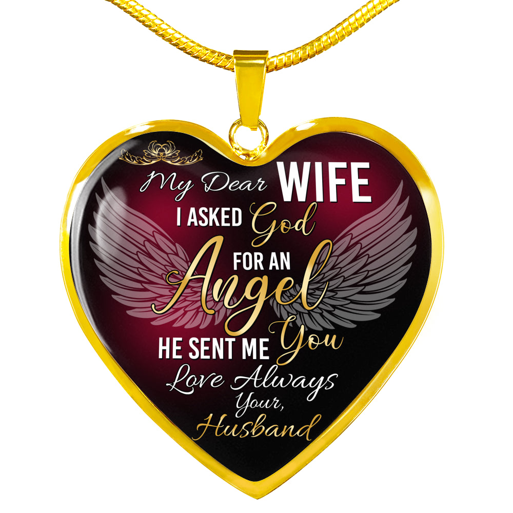 To My Dear Wife Luxury Heart Necklace Gift from Husband