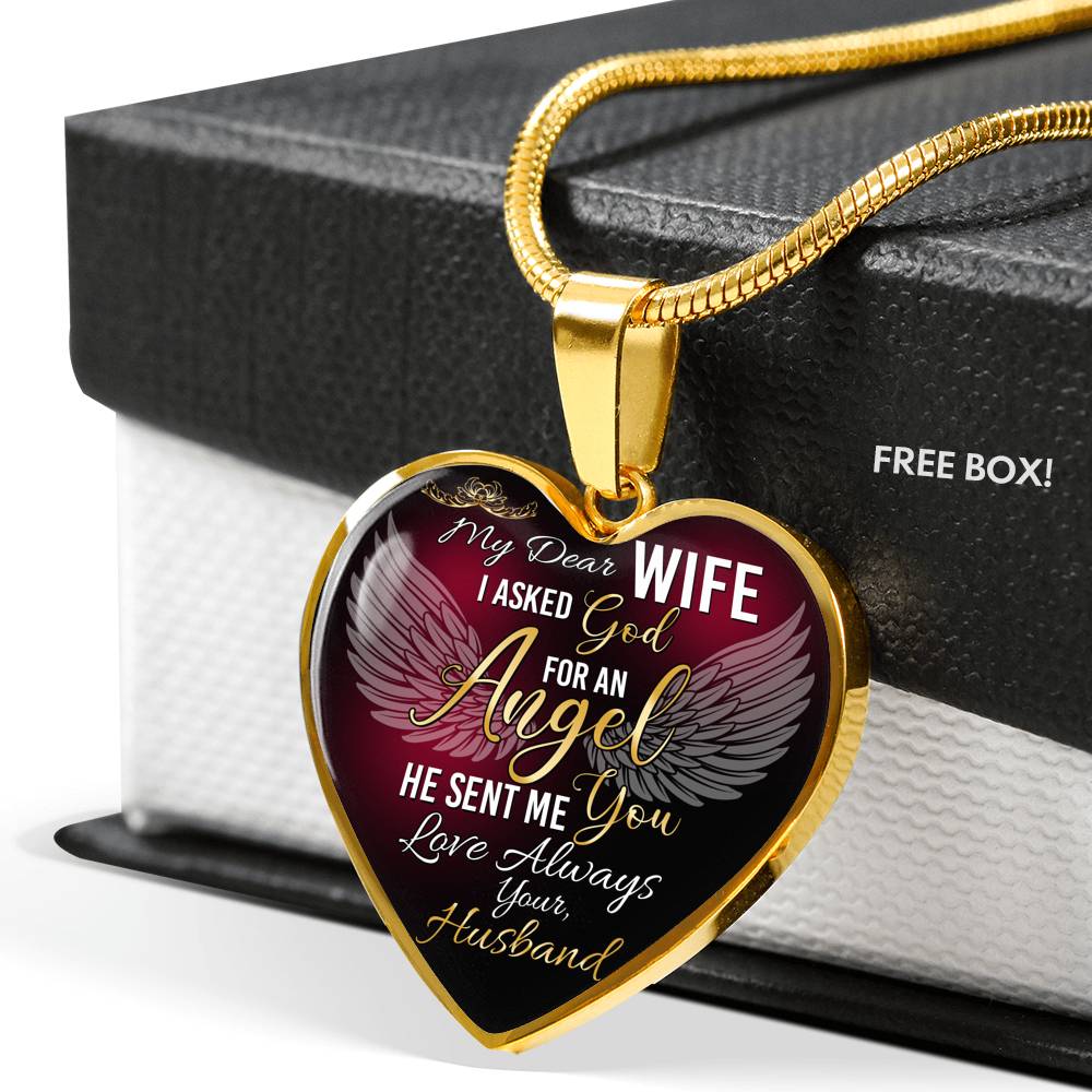 To My Dear Wife Luxury Heart Necklace Gift from Husband