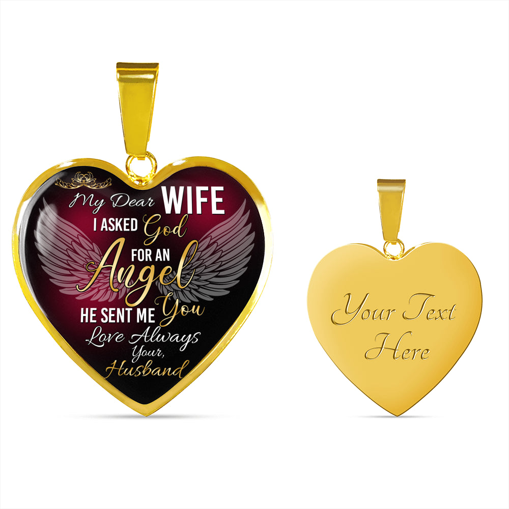 To My Dear Wife Luxury Heart Necklace Gift from Husband