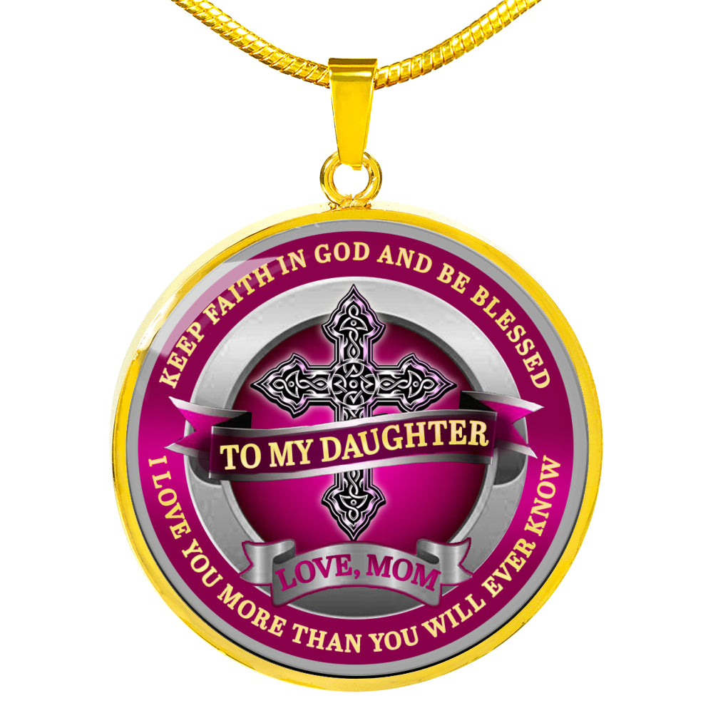 To My Daughter - Love Mom - Special Edition Pendant Necklace Gift from MOM to DAUGHTER