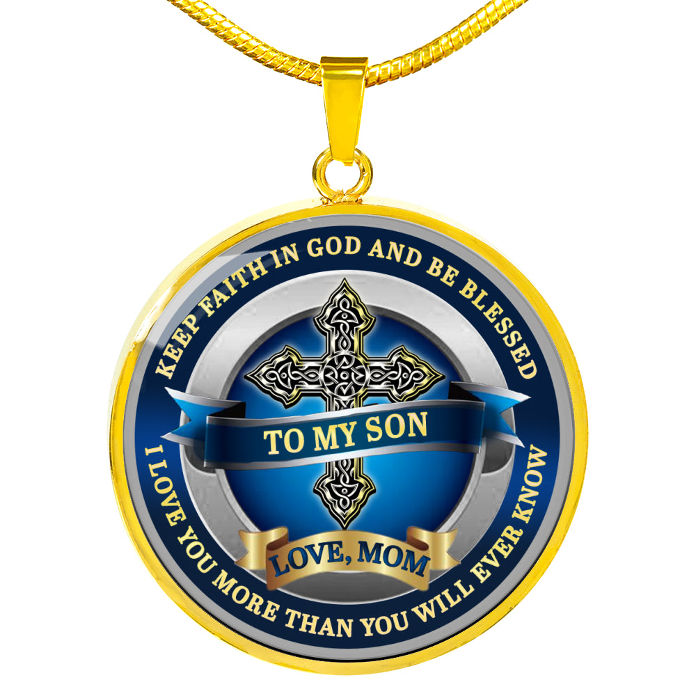 To My Son - Love Mom - Special Edition Pendant Necklace Gift from MOM to SON