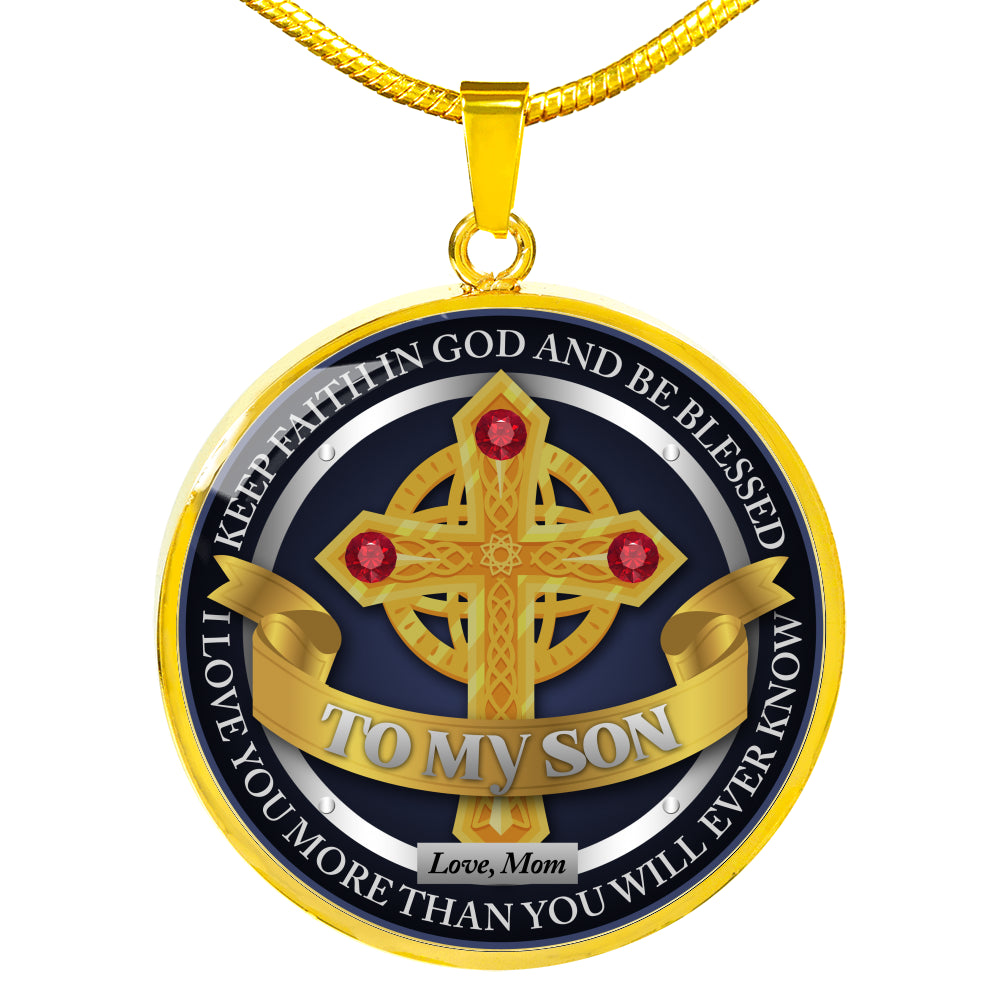 To My Son - Love Mom - Special Edition Pendant Necklace Gift from MOM to SON