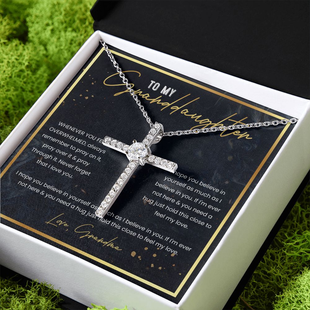 Granddaughter Gifts from Grandma - CZ Cross Necklace