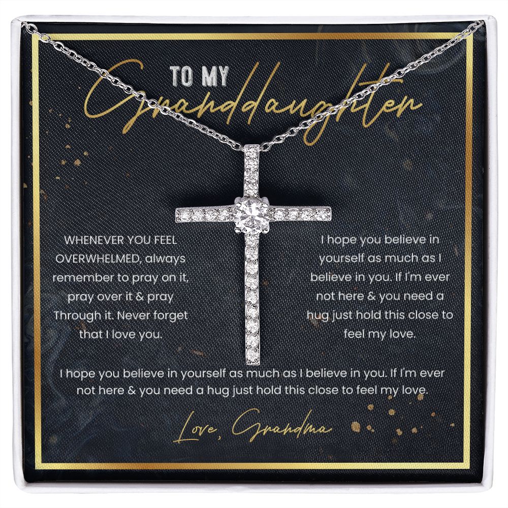 Granddaughter Gifts from Grandma - CZ Cross Necklace