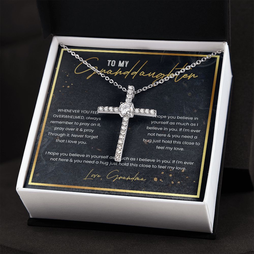 Granddaughter Gifts from Grandma - CZ Cross Necklace