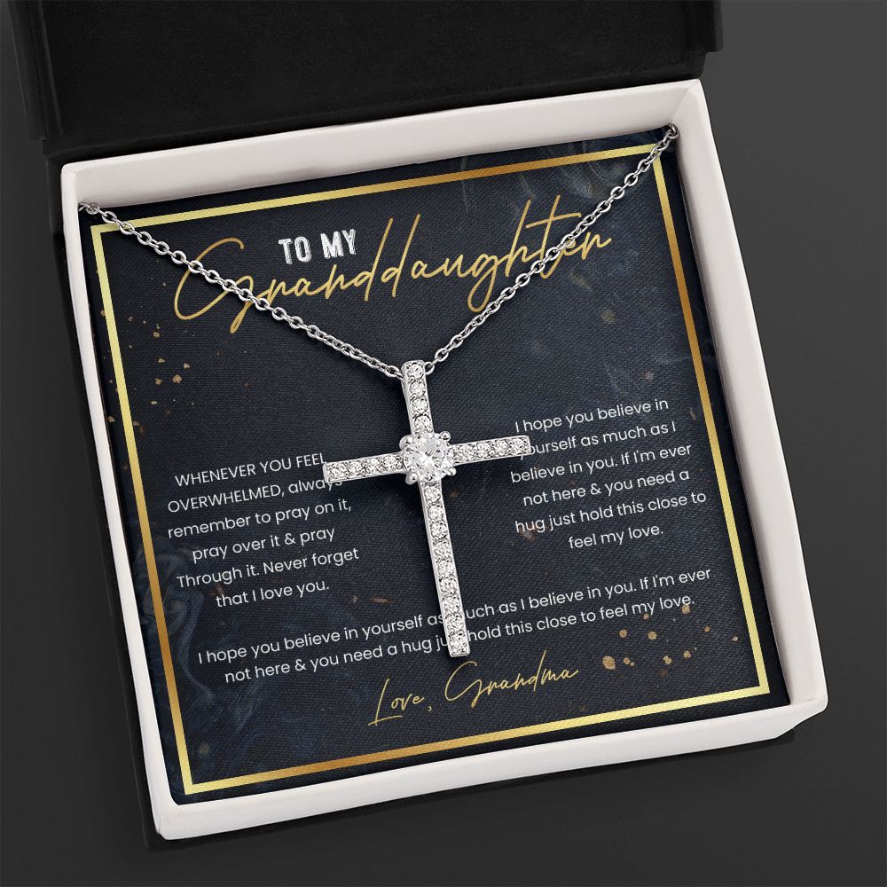 Granddaughter Gifts from Grandma - CZ Cross Necklace