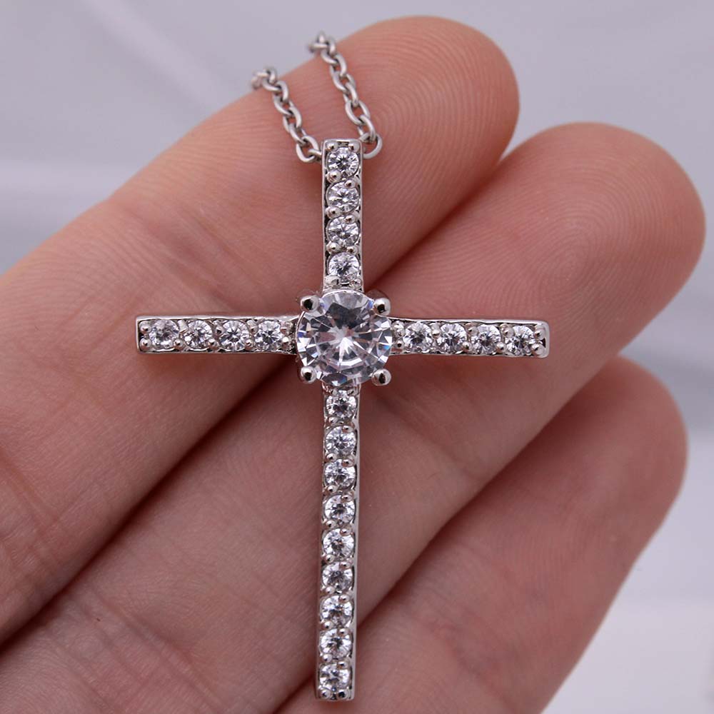 Granddaughter Gifts from Grandma - CZ Cross Necklace