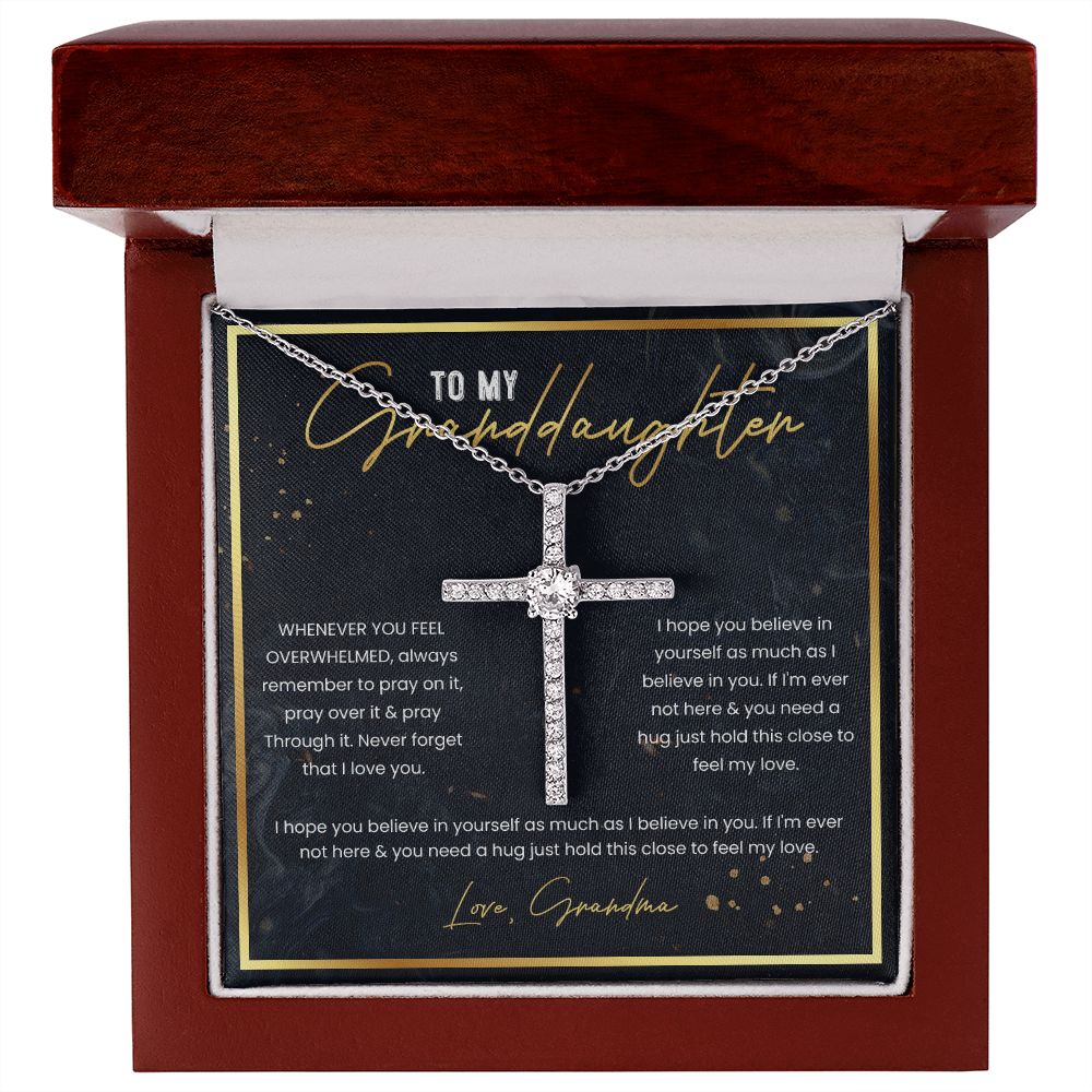 Granddaughter Gifts from Grandma - CZ Cross Necklace