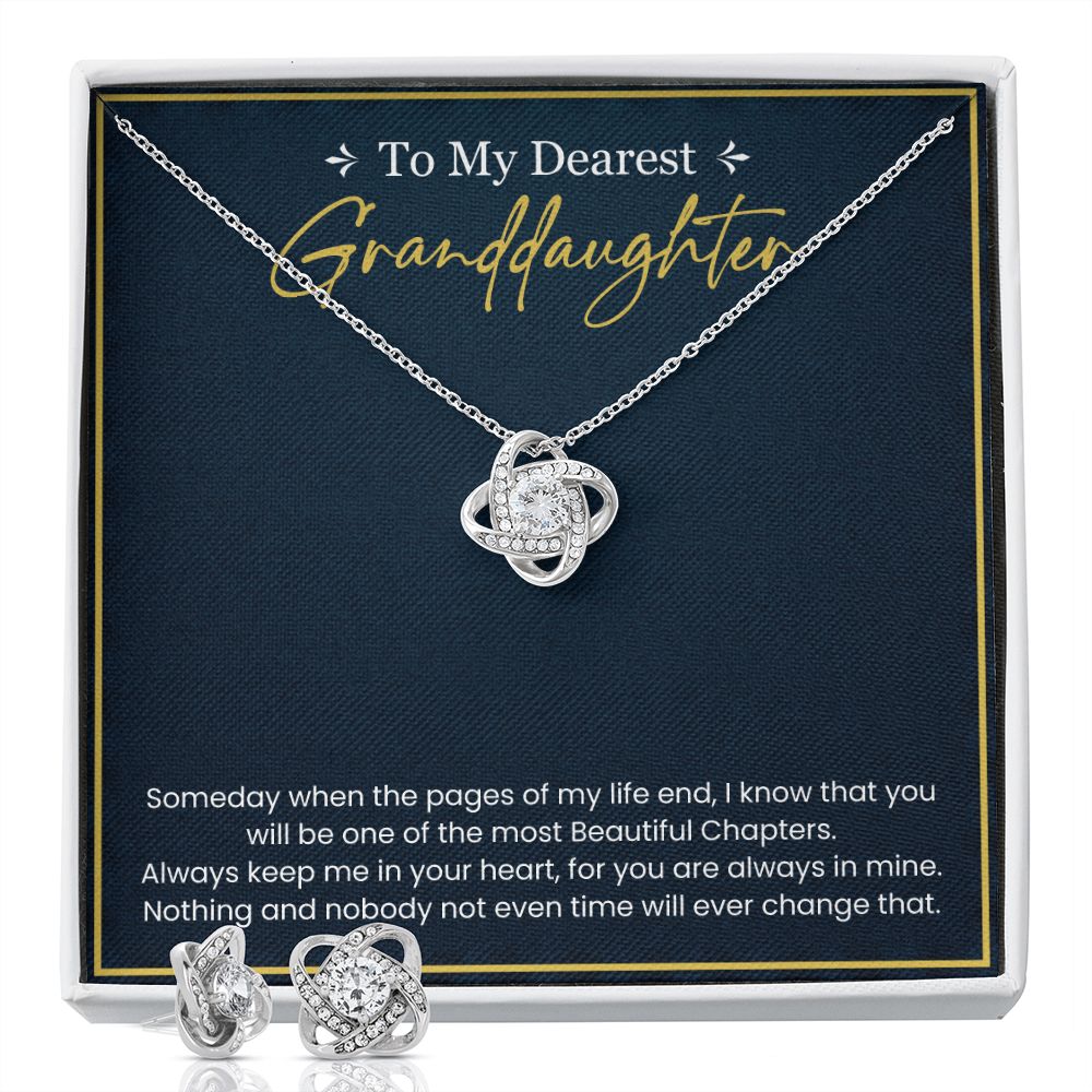 Granddaughter Gift from Grandma - Love Knot Earring & Necklace Set