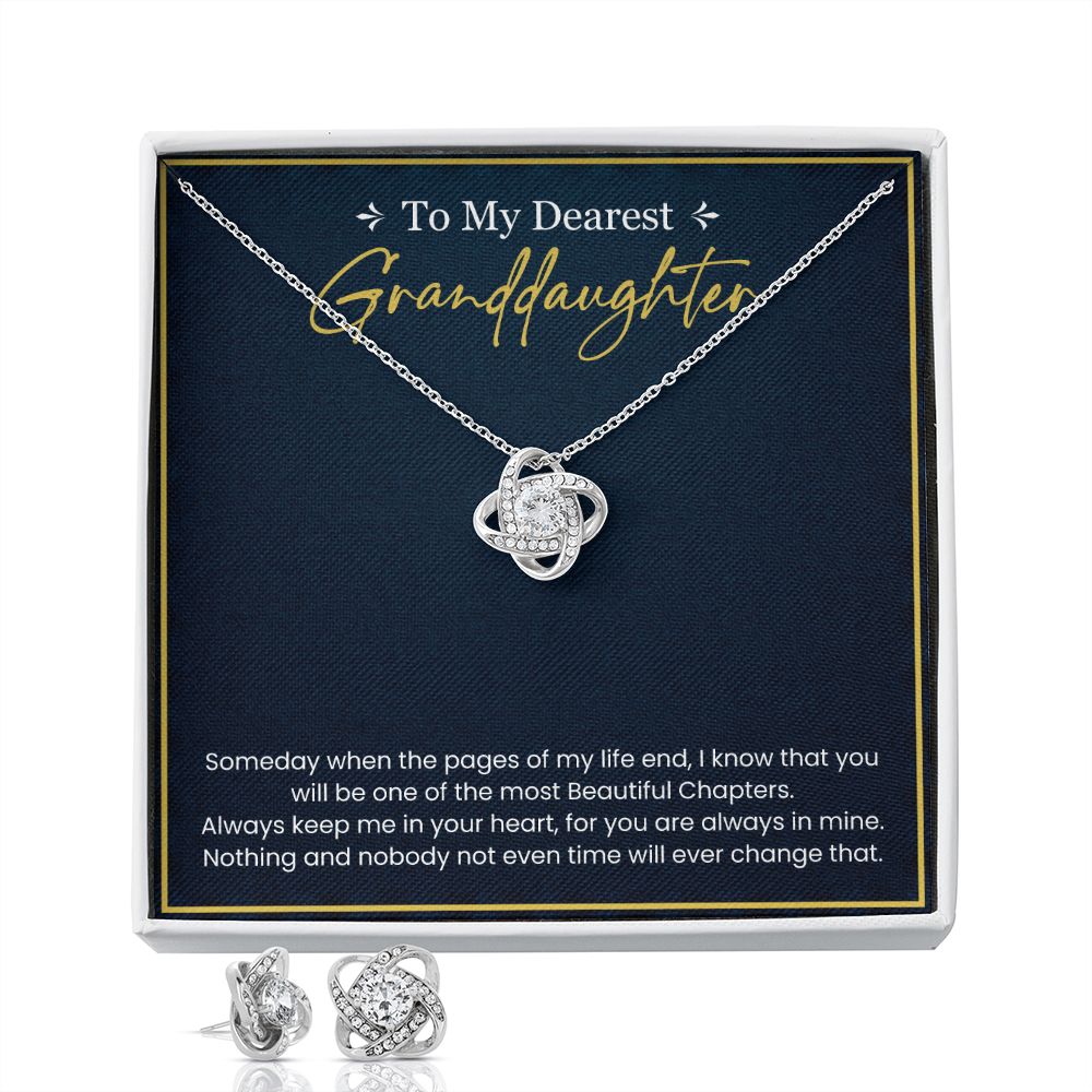 Granddaughter Gift from Grandma - Love Knot Earring & Necklace Set
