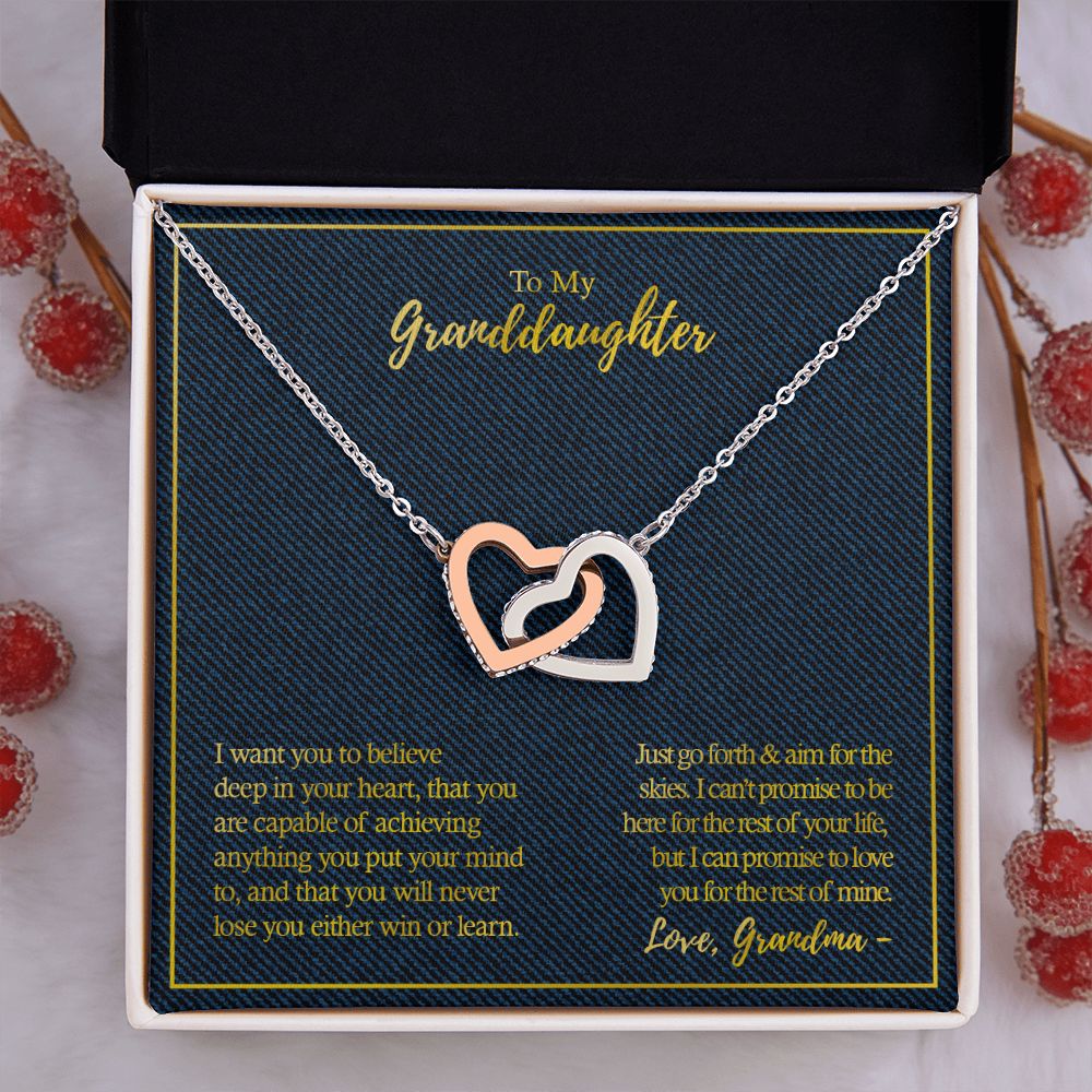 Granddaughter Gift from Grandma - Interlocking Hearts Necklace