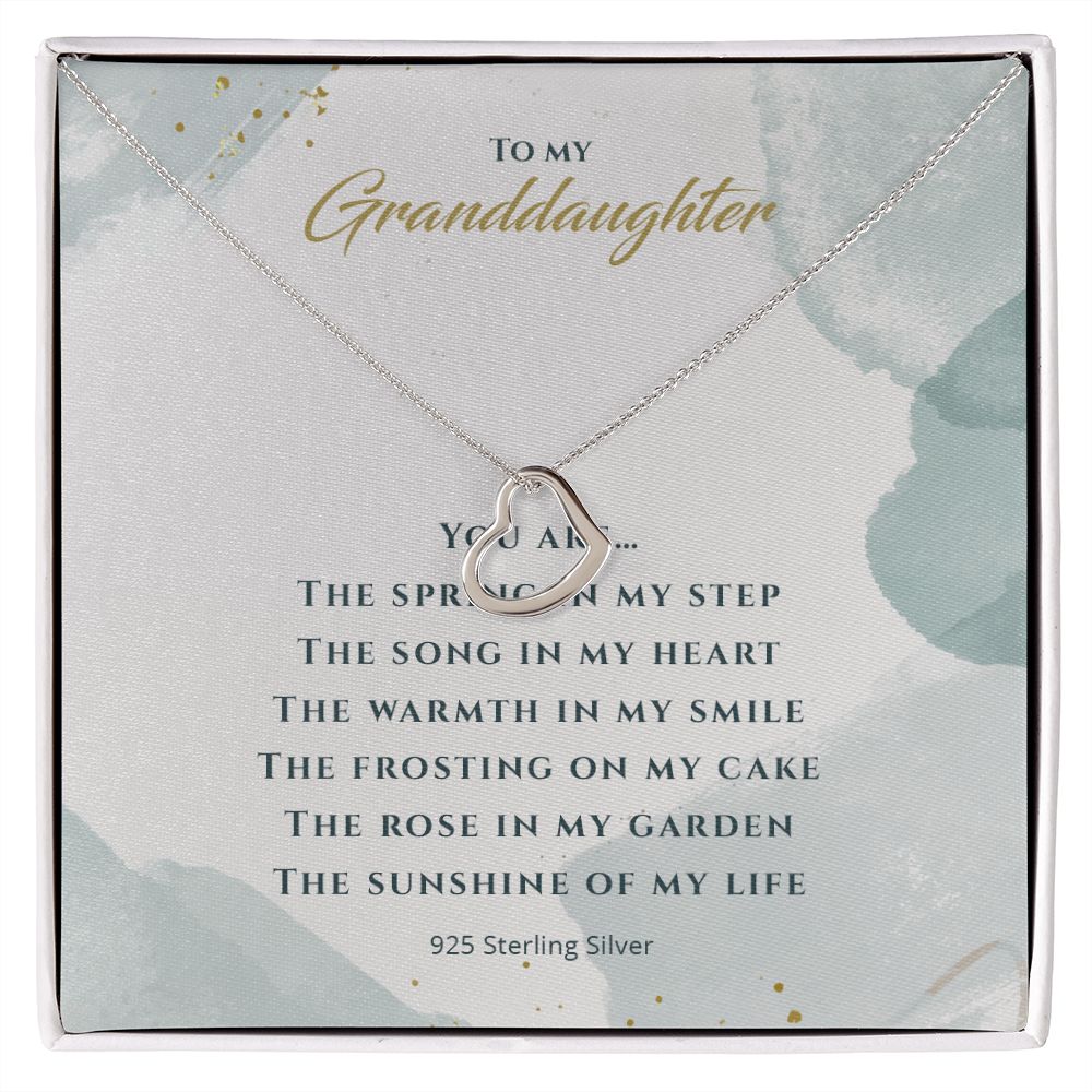 Granddaughter Gifts from Grandma - Heart Love Necklace