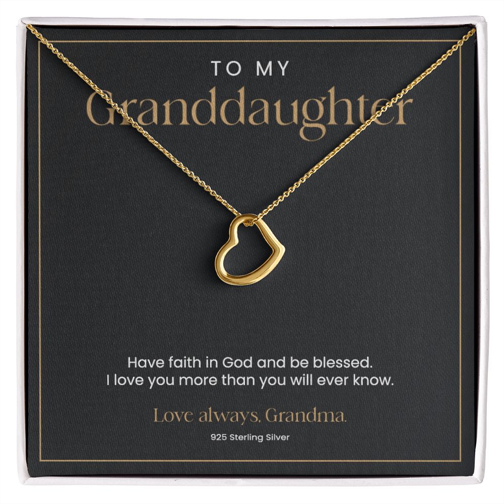 Granddaughter Gifts from Grandma - Silver Heart Necklace