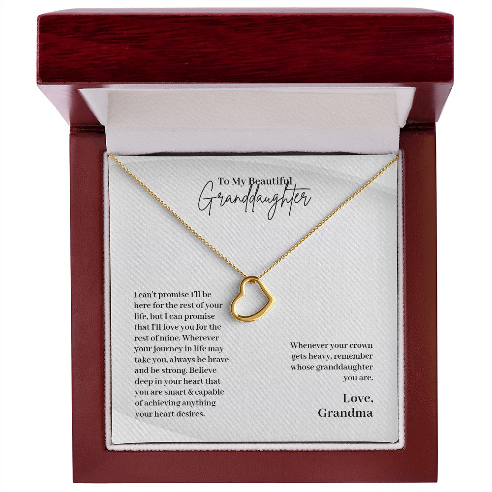 Granddaughter Gift from Grandma - Delicate Heart Necklace