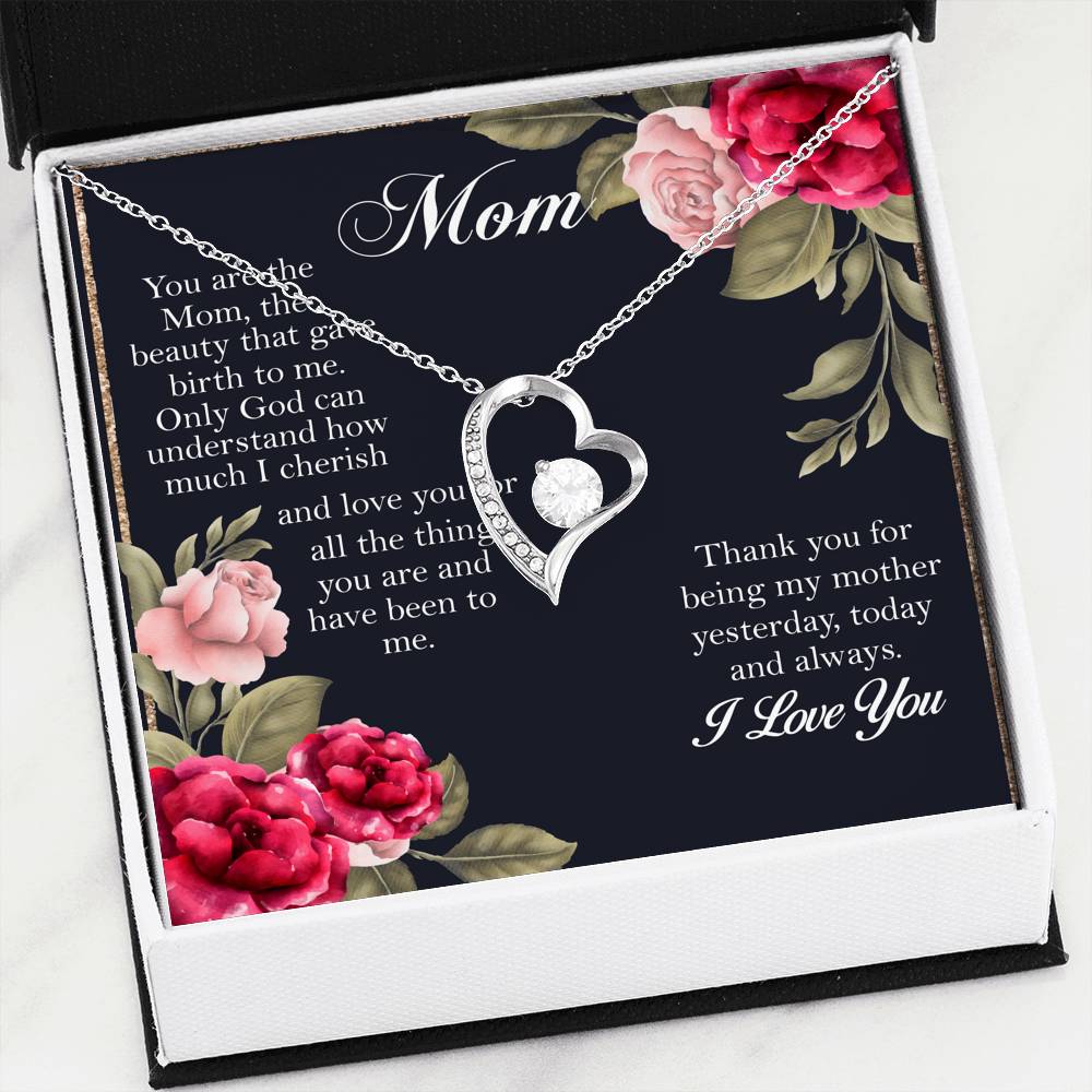 I Love You Mom Forever Love Necklace, Gift for Mom