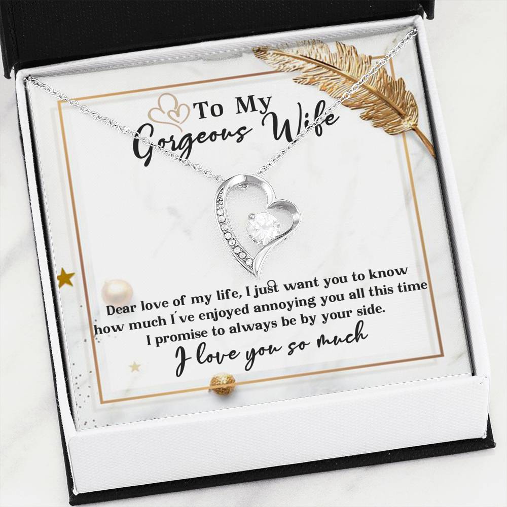 To My Gorgeous Wife Forever Love Necklace, Gift for Wife