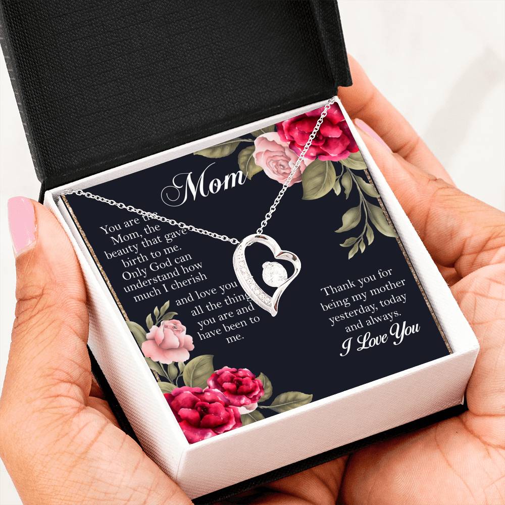 I Love You Mom Forever Love Necklace, Gift for Mom