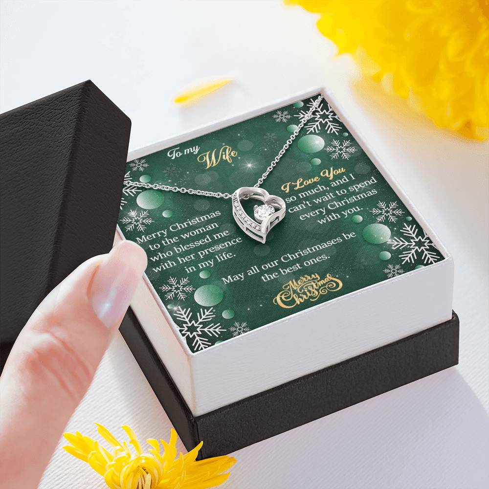 To My Wife Gift Forever Love Necklace with A Message Card