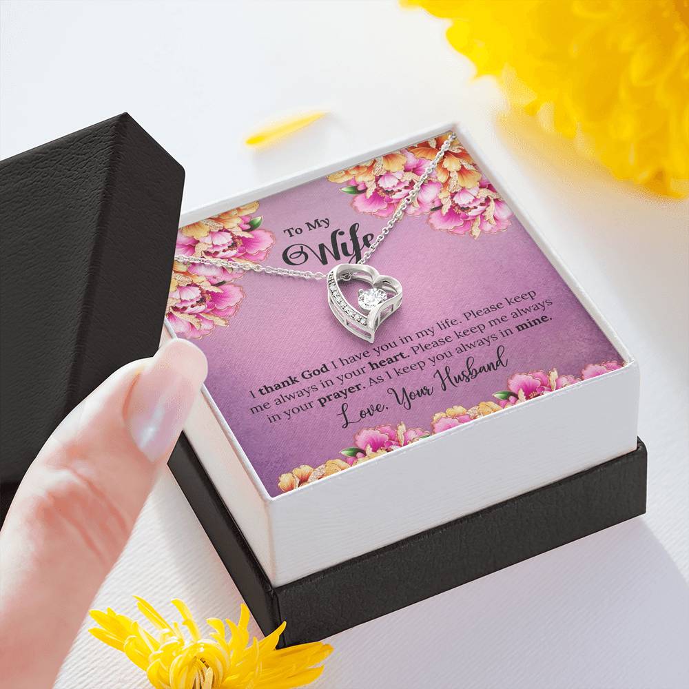 To My Wife Gift Forever Love Necklace with A Message Card