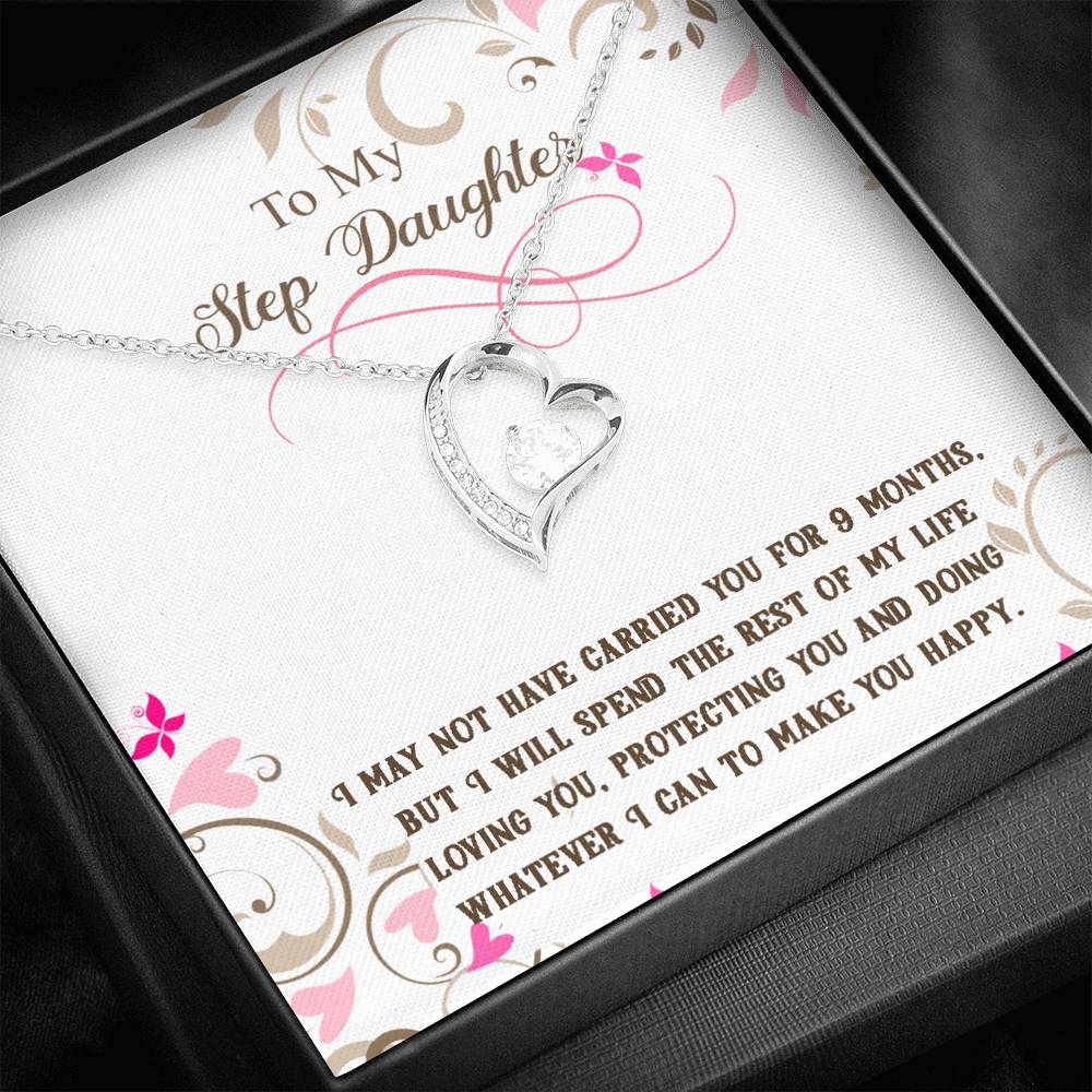 Gift for Step Daughter, Forever Love Necklace with A Message Card