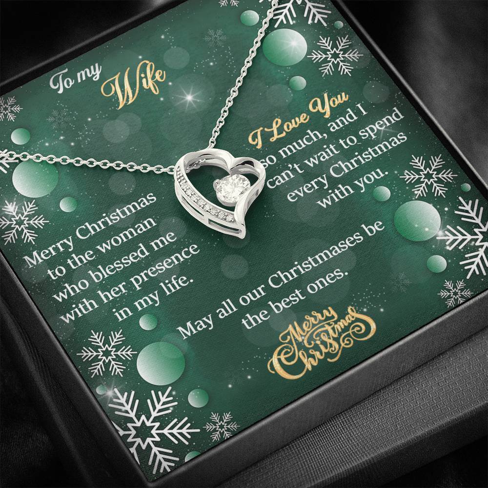 To My Wife Gift Forever Love Necklace with A Message Card