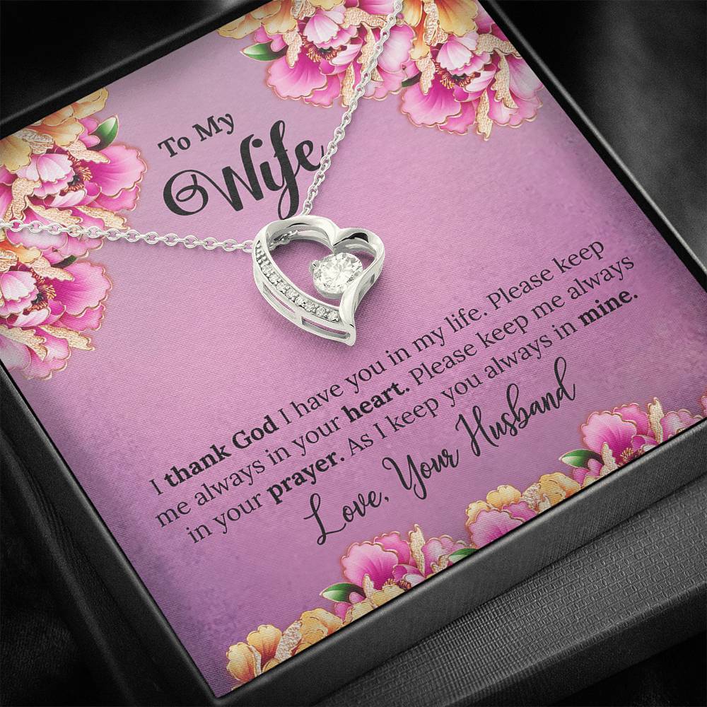 To My Wife Gift Forever Love Necklace with A Message Card