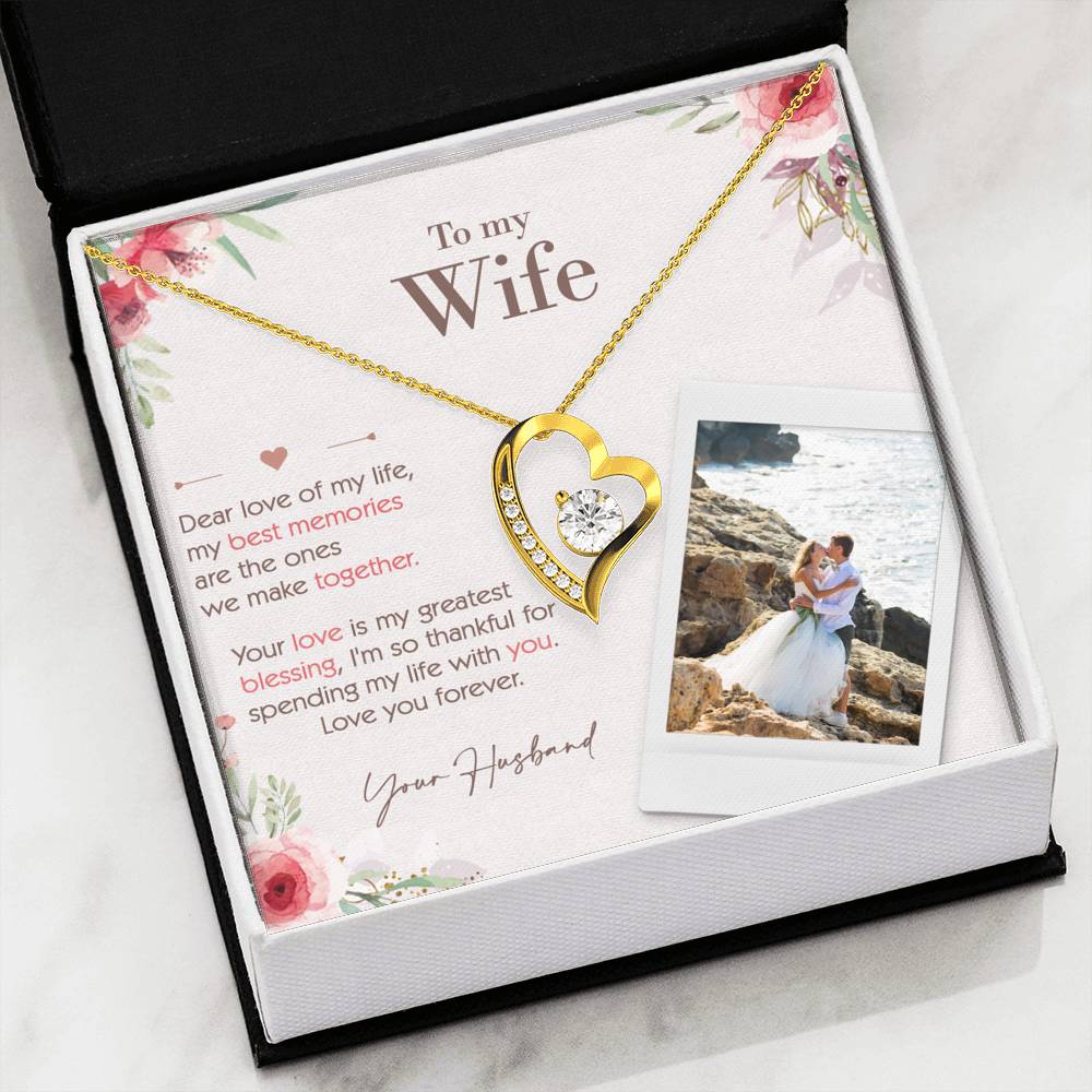 To My Wife, Love of My Life Forever Love Necklace, Gift for Wife, Custom Photo Upload