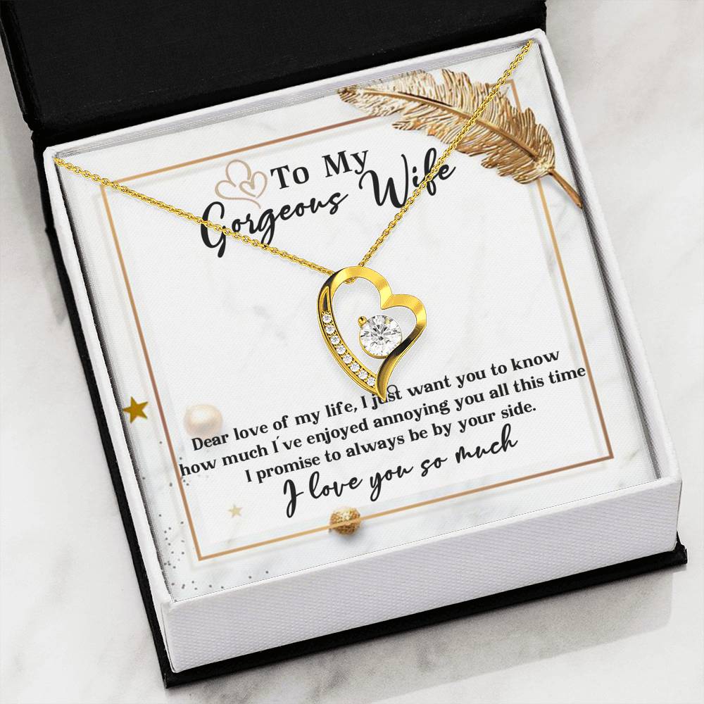 To My Gorgeous Wife Forever Love Necklace, Gift for Wife