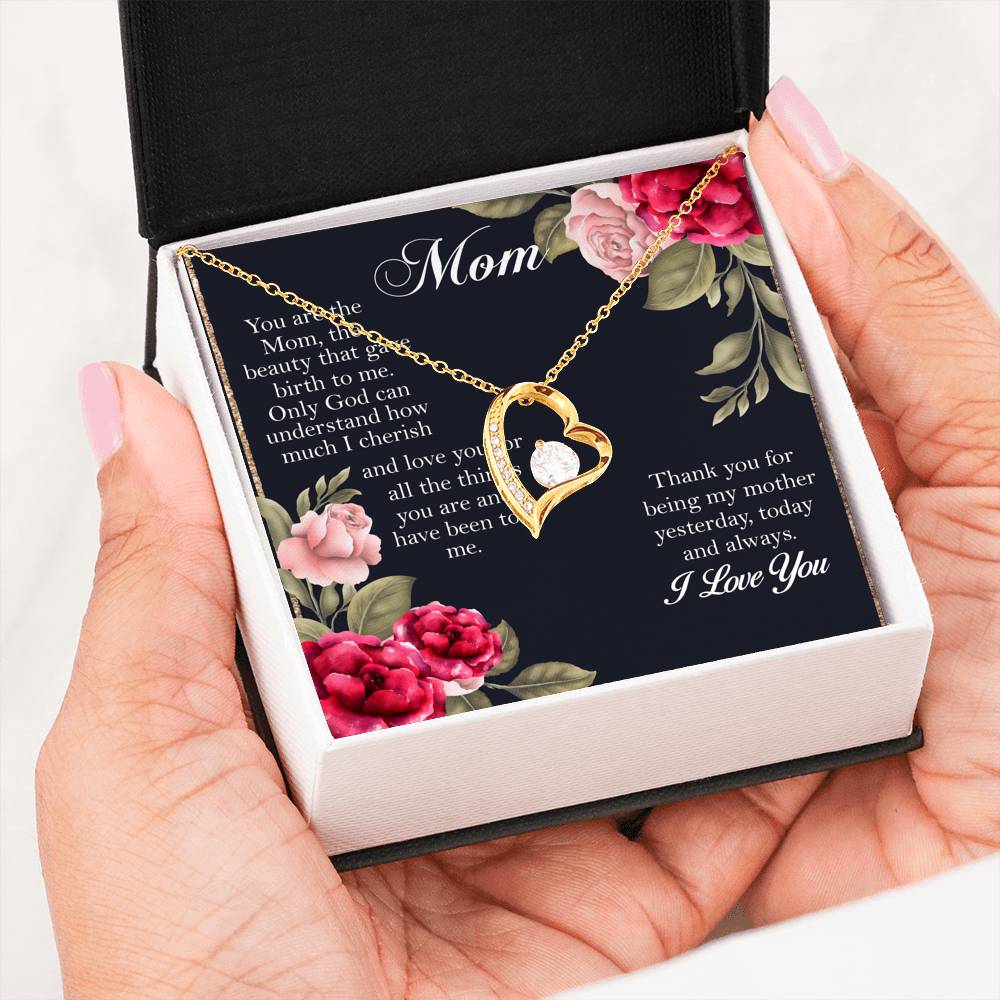 I Love You Mom Forever Love Necklace, Gift for Mom