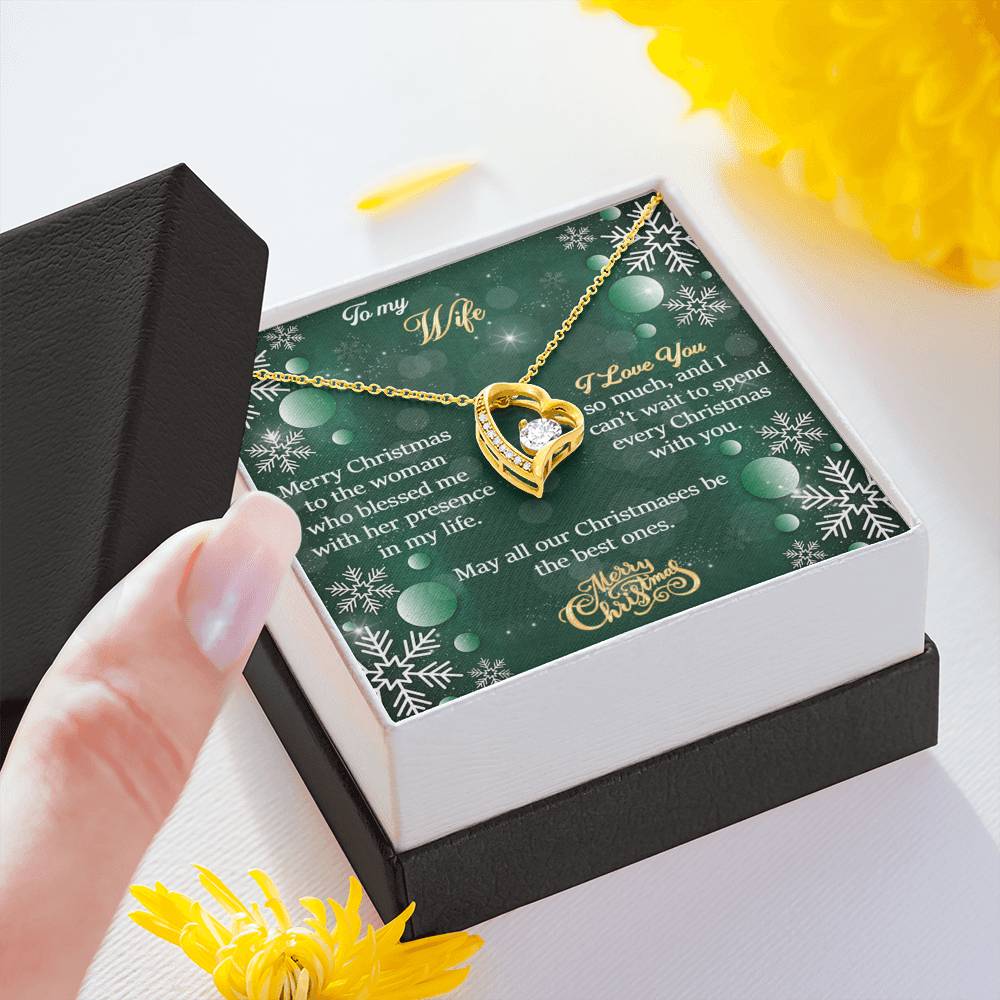To My Wife Gift Forever Love Necklace with A Message Card