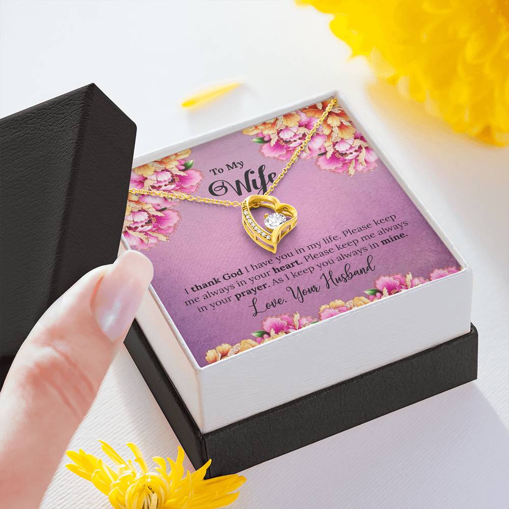To My Wife Gift Forever Love Necklace with A Message Card