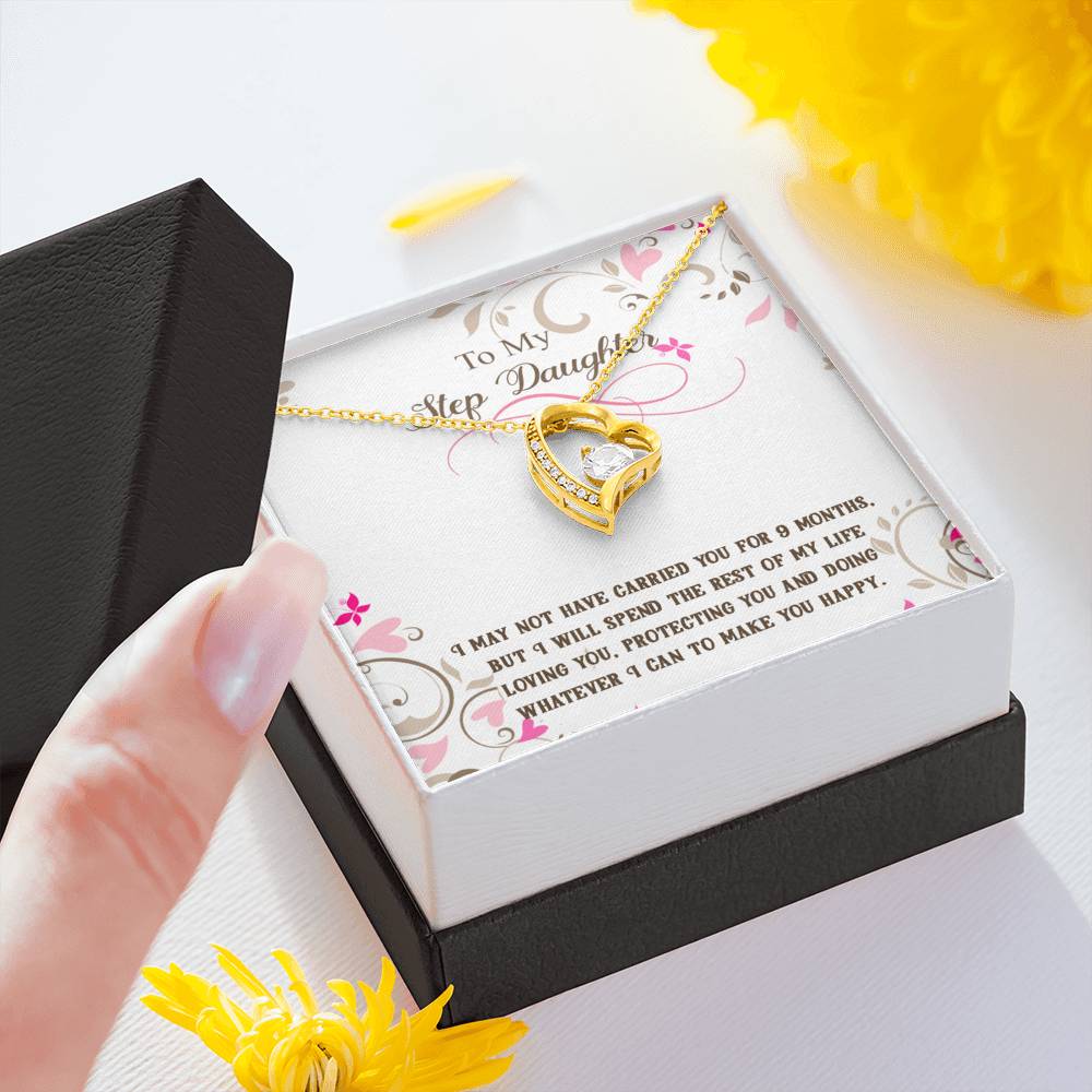 Gift for Step Daughter, Forever Love Necklace with A Message Card
