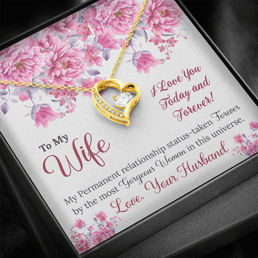 To My Wife Gift Forever Love Necklace with A Message Card