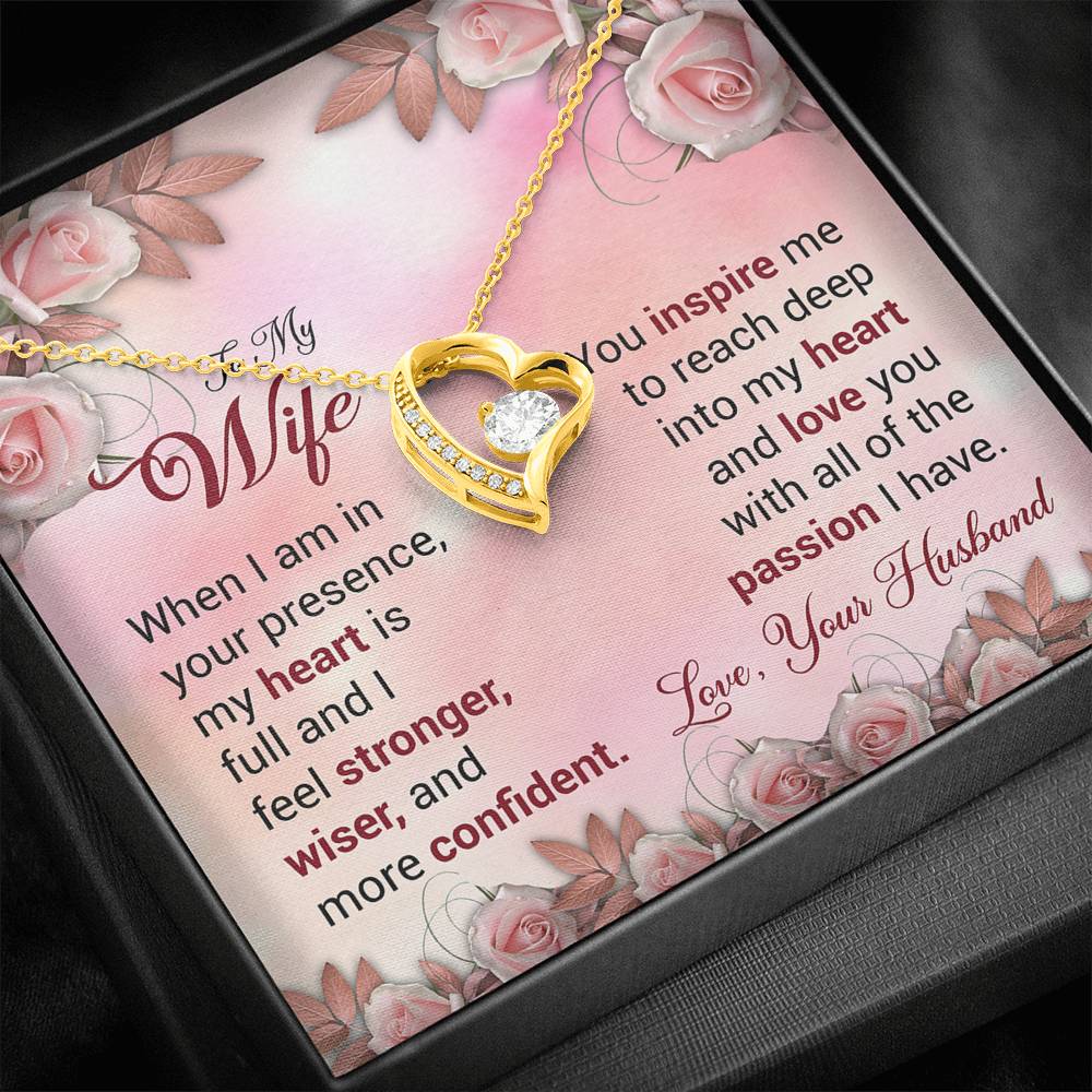 To My Wife Gift Forever Love Necklace with A Message Card