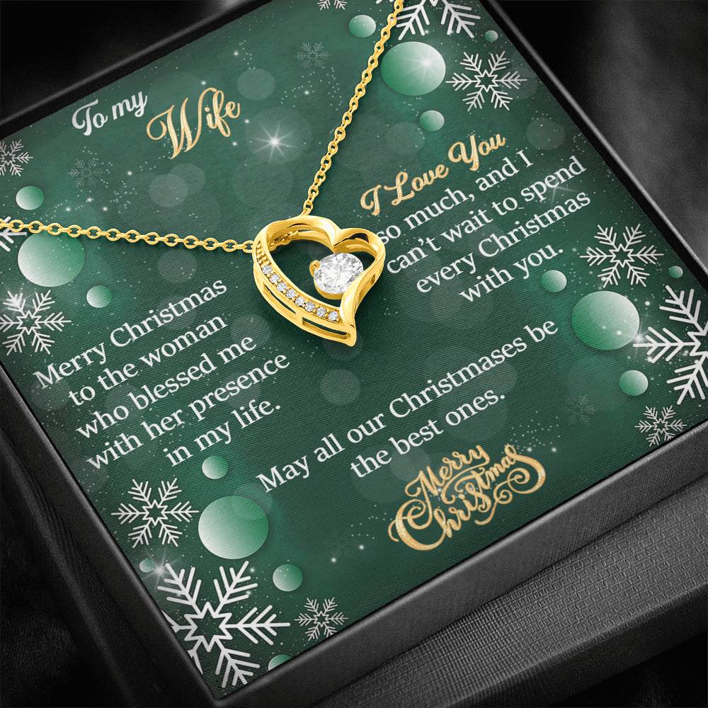To My Wife Gift Forever Love Necklace with A Message Card