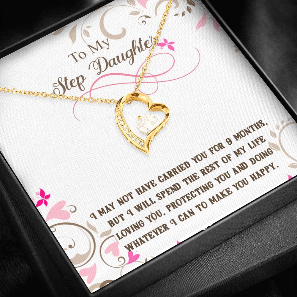 Gift for Step Daughter, Forever Love Necklace with A Message Card