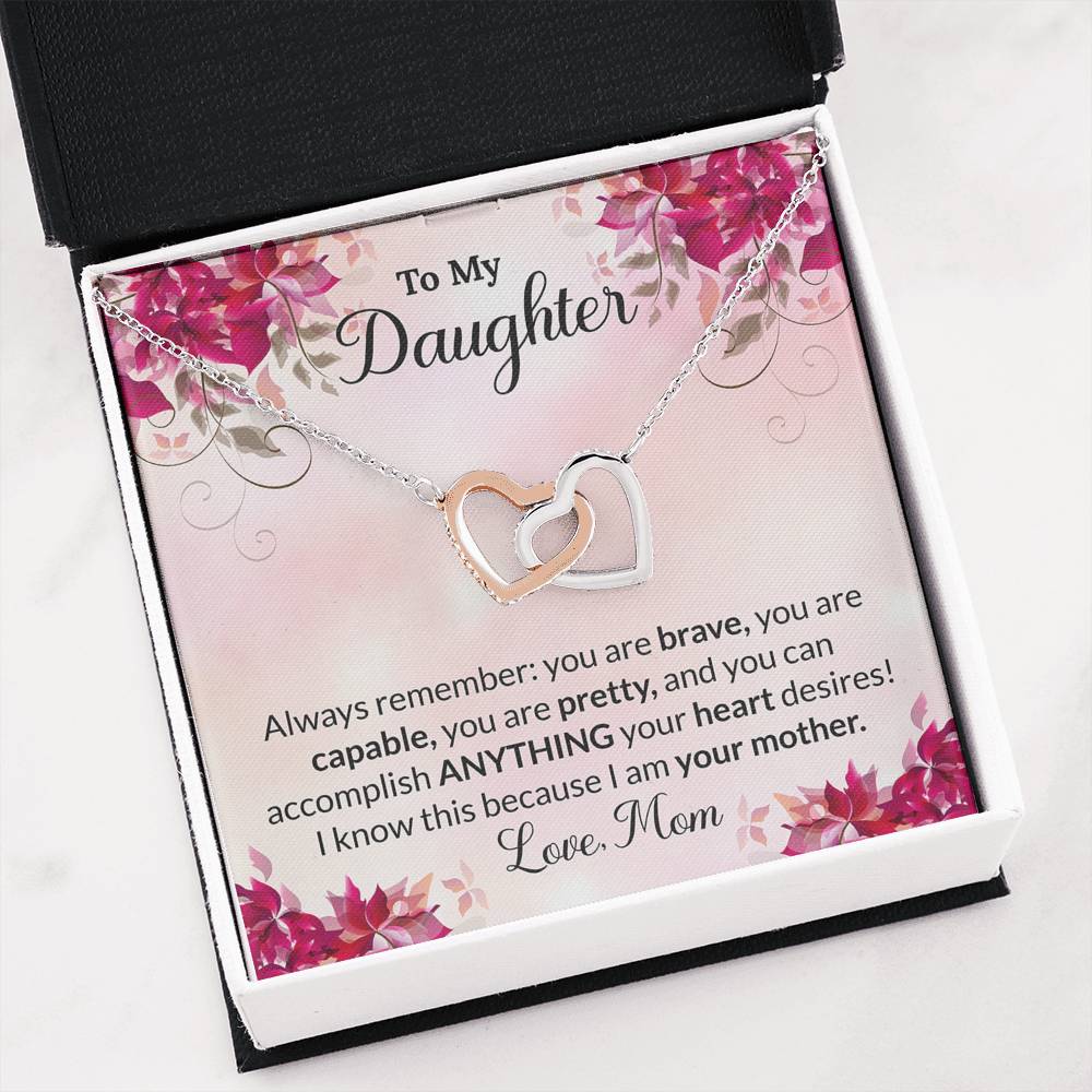 To My Brave Daughter Necklace with a Message Card