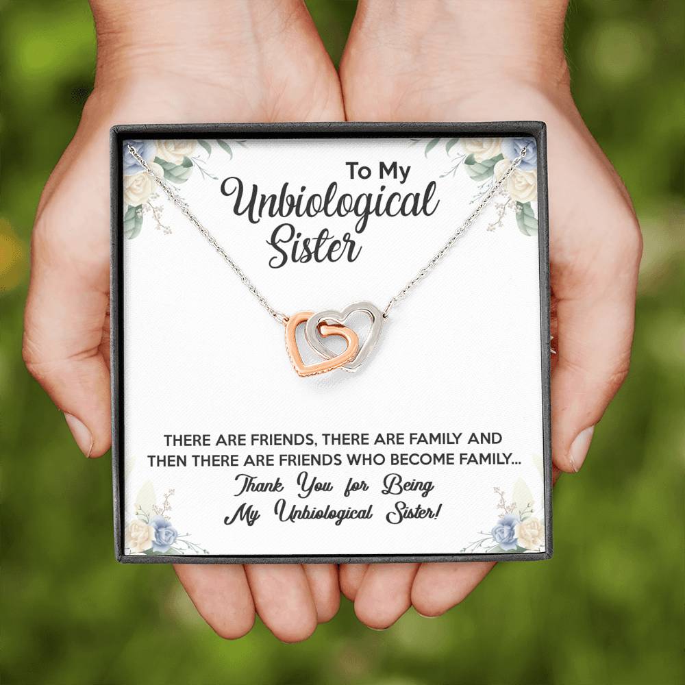 To My Unbiological Sister Necklace with a Message Card