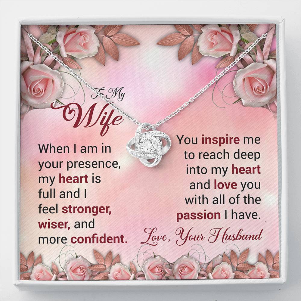 To My Wife Gift Love Knot Necklace with Message Card