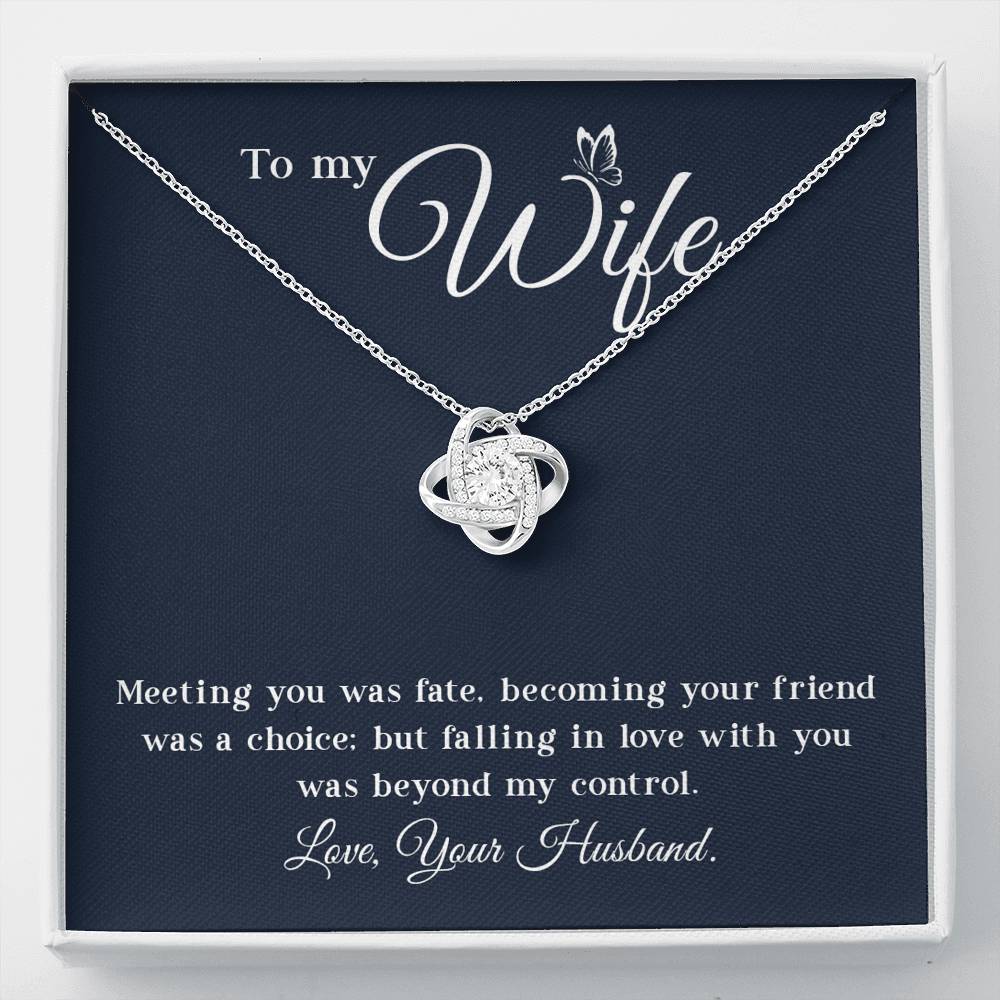 Gift for Wife from Husband, Love Knot Necklace To My Wife
