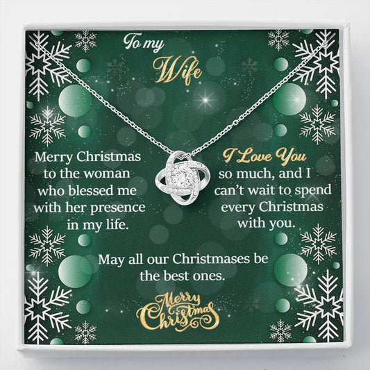 To My Wife Gift Love Knot Necklace with Message Card