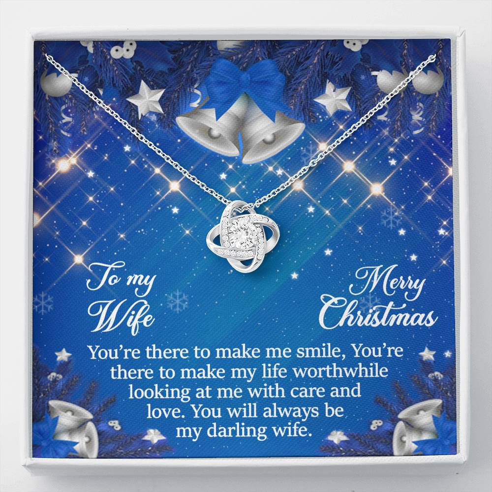 To My Wife Gift Love Knot Necklace with Message Card