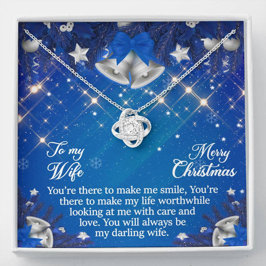 To My Wife Gift Love Knot Necklace with Message Card