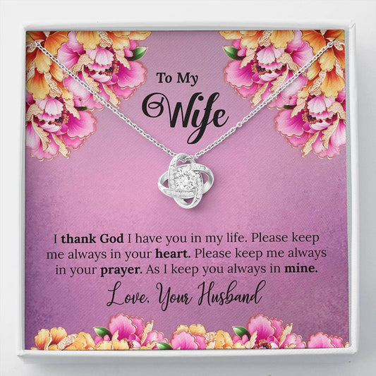 To My Wife Gift Love Knot Necklace with Message Card