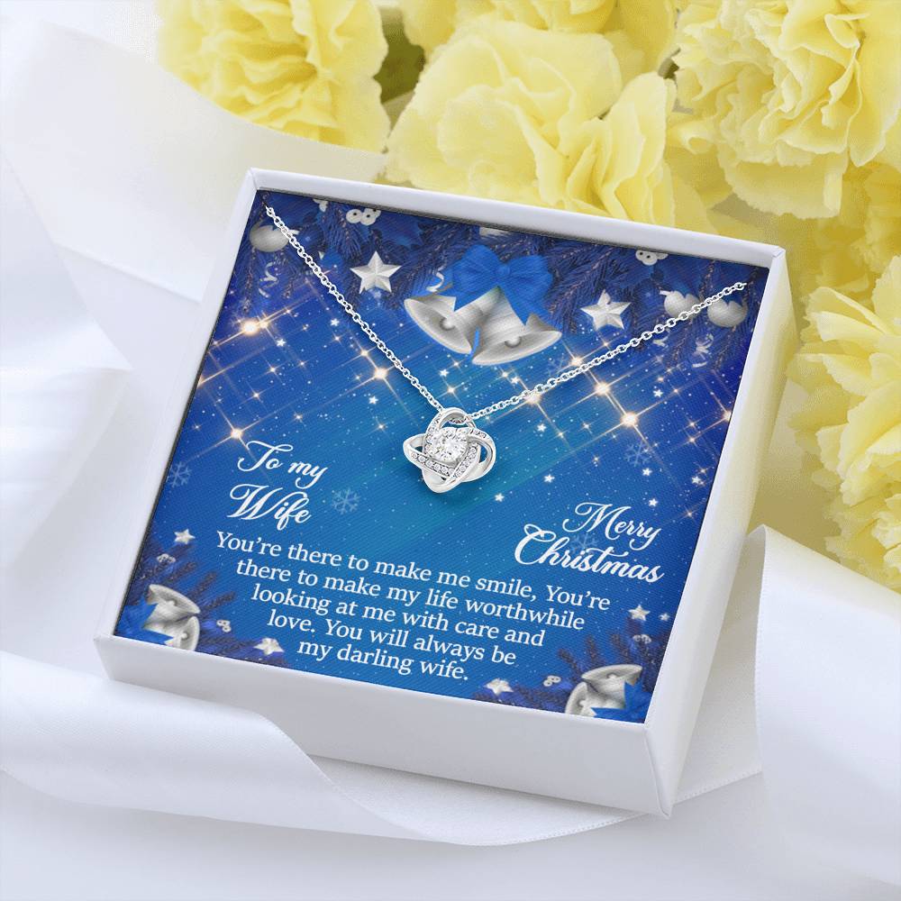 To My Wife Gift Love Knot Necklace with Message Card