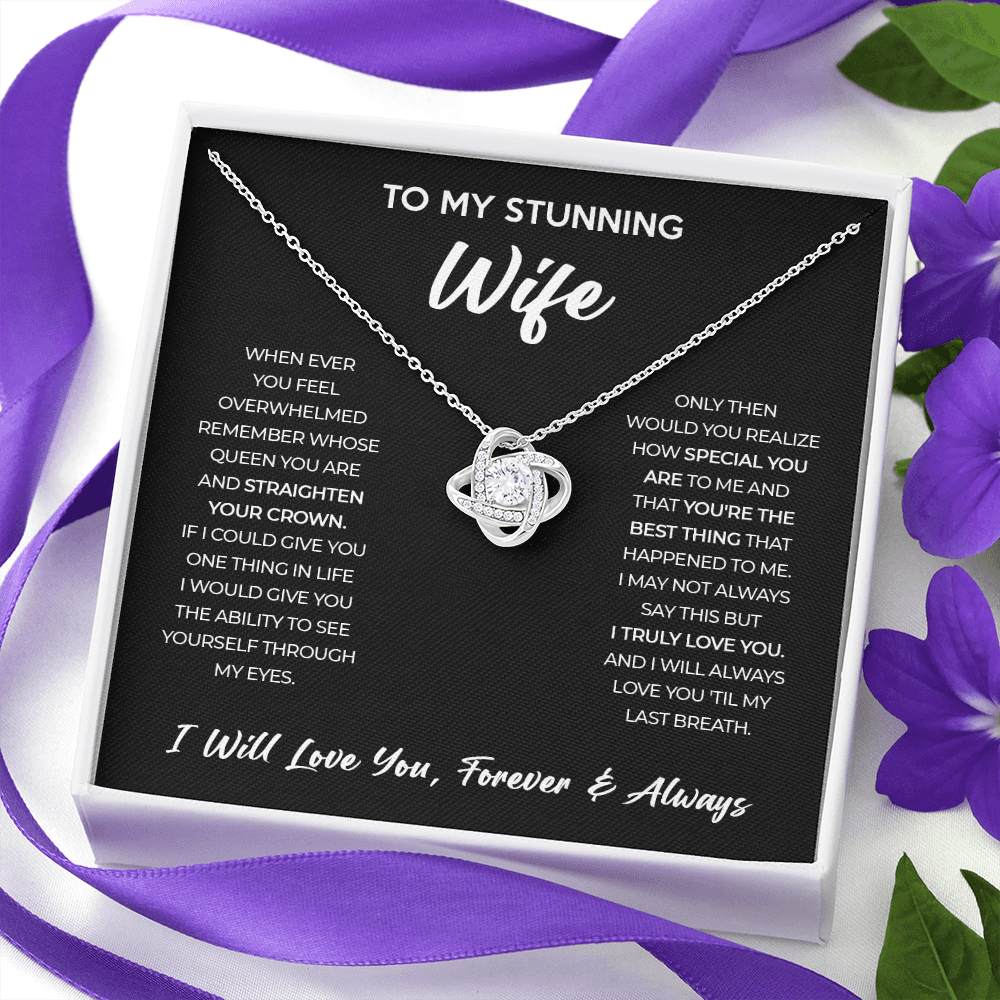 Wife - Forever & Always - Love Knot Necklace